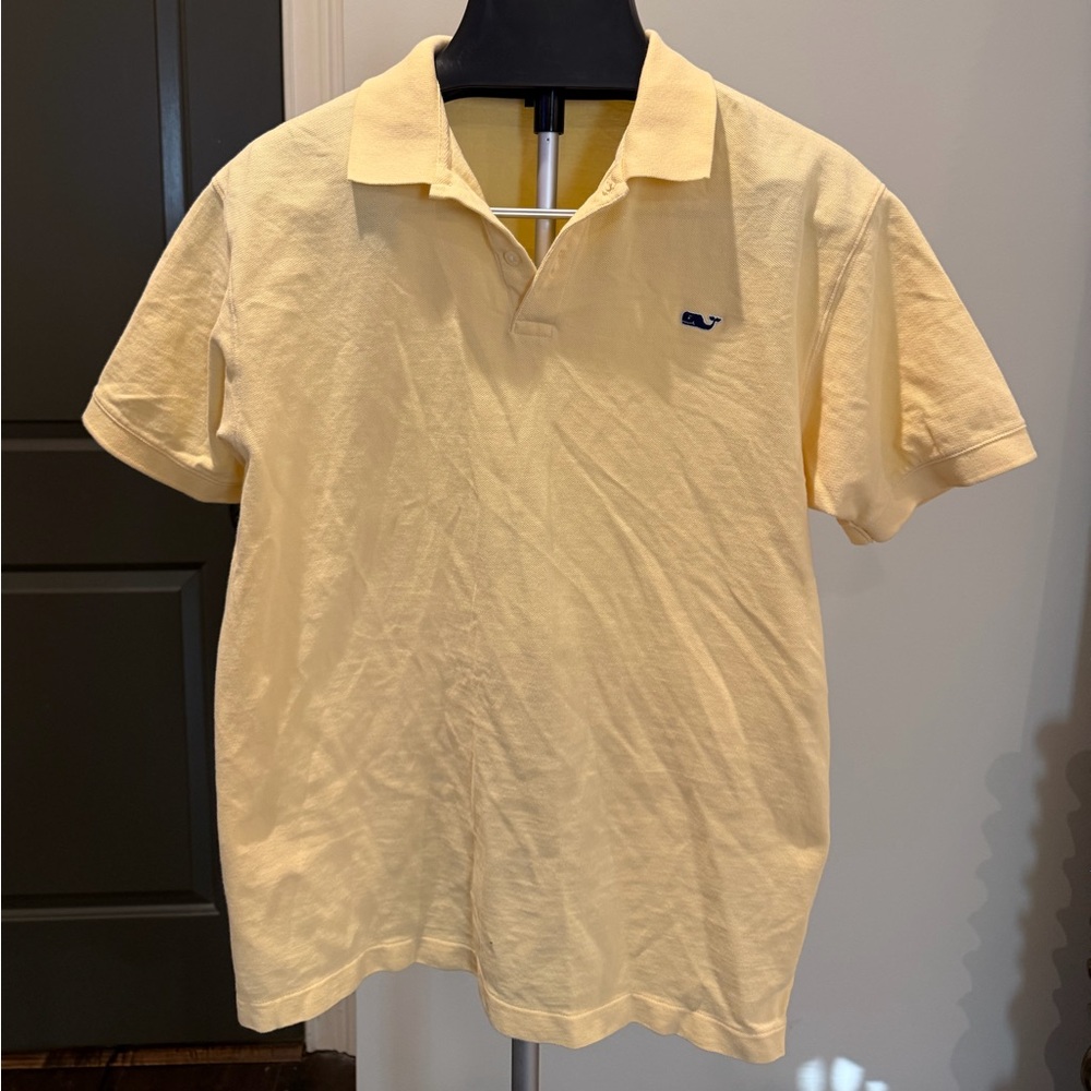 Vineyard Vines Light Yellow Polo Shirt Size Large